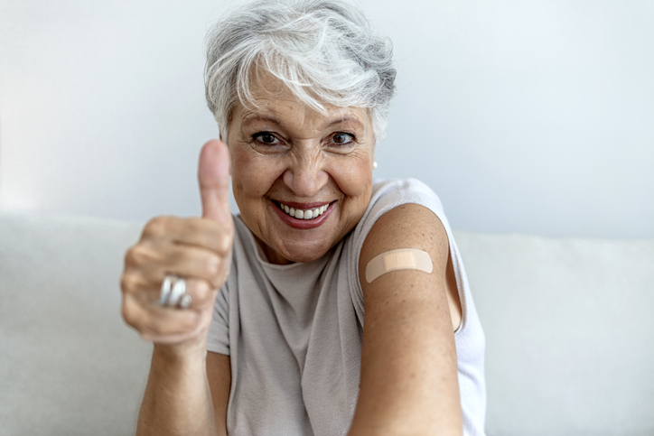 woman after receiving her flu shot