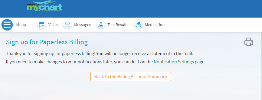 Paperlessbillingconfirmationscreen