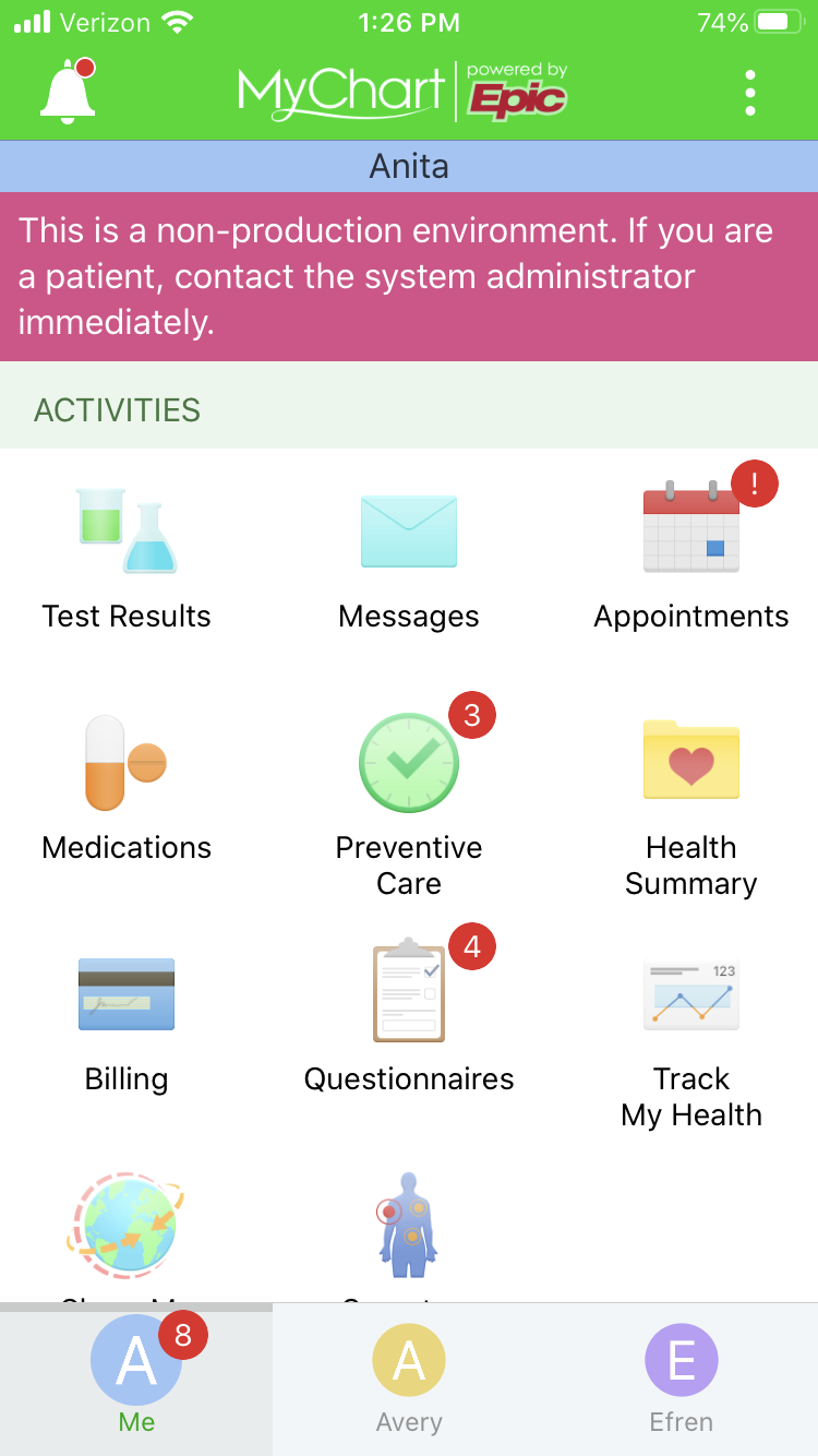 TelehealthMyChartphoneview